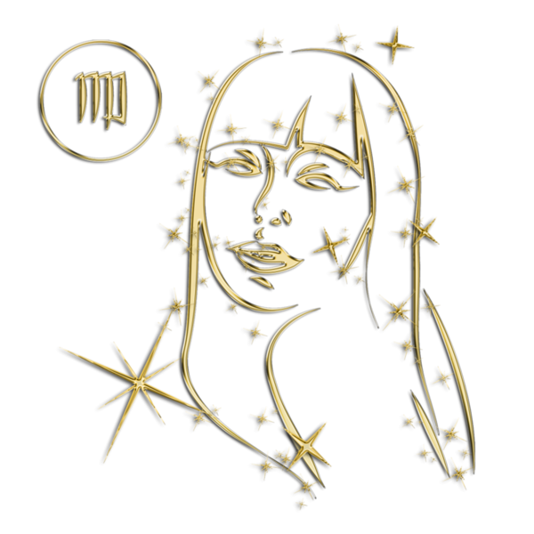 Arany Szz csillagjegy, Gold Virgo zodiac, PNG formtum.