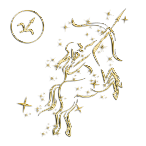 Arany nyilas csillagjegy, Gold Sagittarius zodiac, PNG formtum.