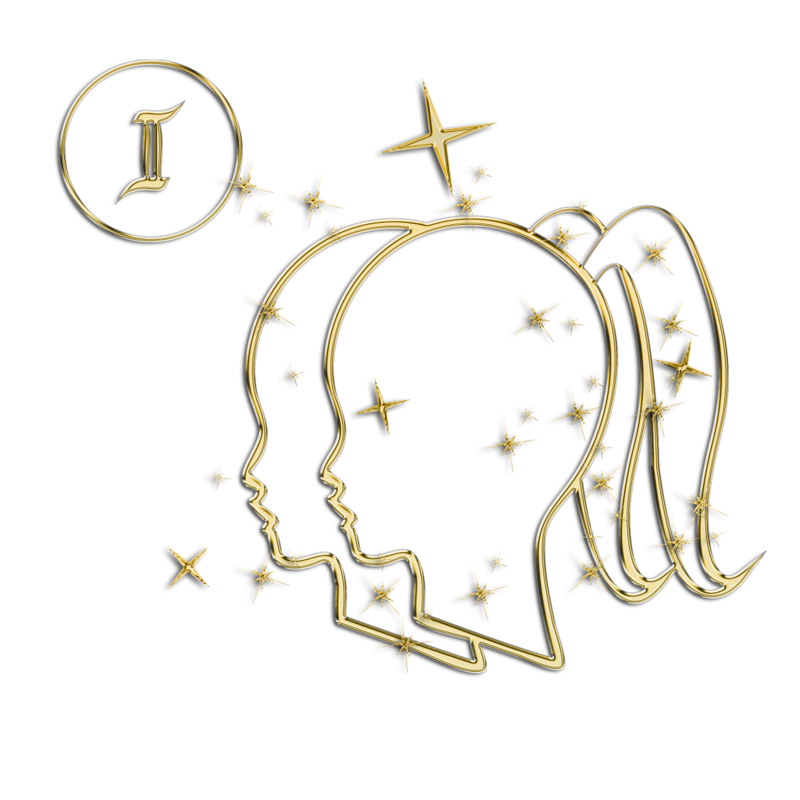Arany Ikrek csillagjegy, Gold Gemini zodiac, PNG formtum.