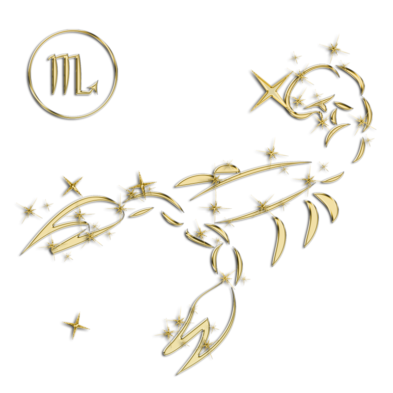 Arany Skorpi csillagjegy, Gold Scorpio zodiac, PNG formtum.